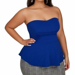 royal blue peplum top plus size